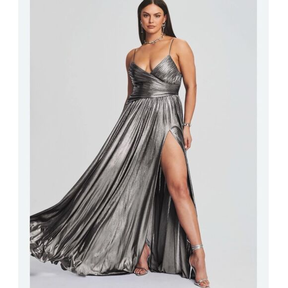 Retrofete Silver Maxi Dress - Picture 1 of 7